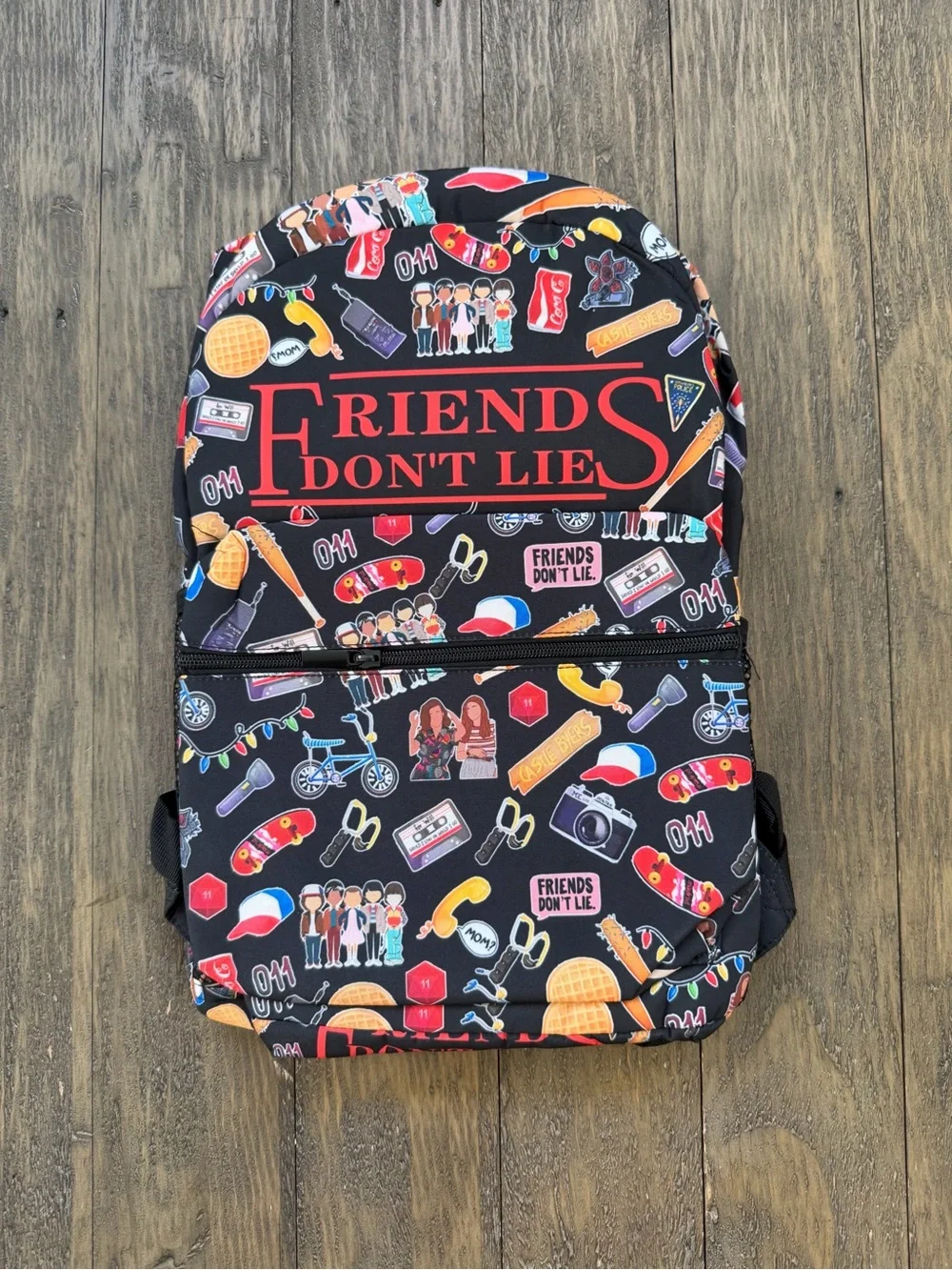 Stranger Things friends don’t lie backpack-Black New